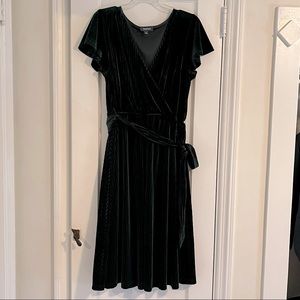 Forest green velvet dress